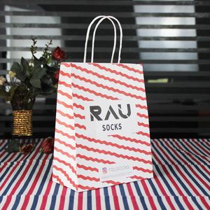 Factory Printed Flat Handle Customized Shopping Gift Kraft Paper <b>Bag</b> with Your Logo - Product Image 3