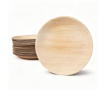Assiettes rondes jetables en feuille de palmier BOFA 6 8 10 pouces, biodégradables, compostables, écologiques, rustiques, pour restaurants