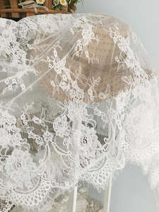 ผ้าลูกไม้ฝรั่งเศสชานทิลลี่ ดีไซน์สวยหรู นุ่ม เรียบง่าย โปร่งแสง ลายเส้นกระดูก ผ้าลูกไม้สองด้าน สำหรับชุดแต่งงาน - Product Image 5