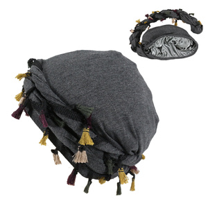 HZM-23207 <span class=keywords><strong>Bonnet</strong></span> Dôme Wave Cap à Pompons Doublé Satin, Chapeau Musulman Respirant, Sous-<span class=keywords><strong>bonnet</strong></span> Durags Turban pour Homme - Product Image 2