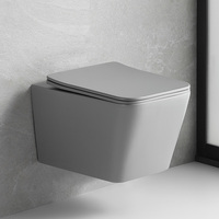 Ensemble WC et lavabo mural en céramique gris mat de style moderne, facile à nettoyer