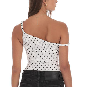 Top Moderno de Última Moda con Hombros Descubiertos y Estampado de Lunares Personalizado para Mujer - Product Image 3