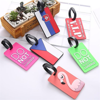 Étiquette de bagage personnalisée en PVC souple, motif écossais, imperméable, de luxe, tendance, écologique, avec logo, carte nominative de voyage, cadeaux promotionnels