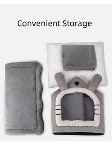 可折叠拆卸可洗小宠物床屋舒适保暖记忆泡沫猫狗屋 - Product Image 3