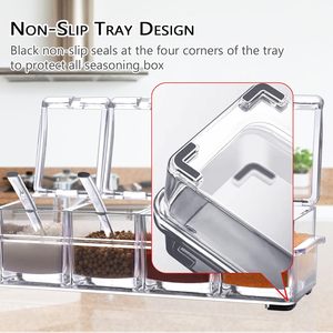 Kitchen Multifunctional Acrylic Clear Food Grade Airtight Spice Storage <b>Canister</b> <b>Set</b> with Lids Injection-Molded - Product Image 6