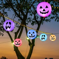 Vente en gros de boules suspendues extérieures citrouille et fantôme avec lumières LED pour la fête d'Halloween, le jardin, la pelouse et les décorations de jardin