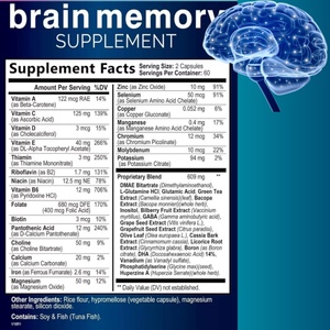 Suplemento de Salud Premium OEM - Pastillas para la Concentración Cerebral para Adultos, Cápsulas para la Memoria y la Concentración para Mujeres Embarazadas - Product Image 2