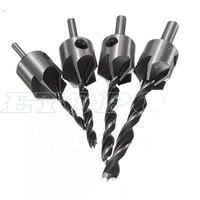 4pcs/set HSS 5 Flute Countersink Drill Bit Set 3mm-6mm High Speed Steel Chamfer <strong>Reamer</strong> Woodworking Power <strong>Tools</strong> - Product Image 5