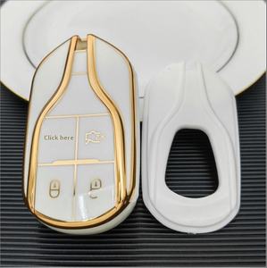 Housse de <span class=keywords><strong>clé</strong></span> de voiture compatible <span class=keywords><strong>Maserati</strong></span> Levante Quattroporte Geberit <span class=keywords><strong>porte</strong></span>-clés à distance sac accessoires clés - Product Image 1
