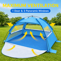 Tente de plage automatique légère pour 3-4 personnes, installation instantanée, abri pare-soleil avec revêtement imperméable pour les activités de plein air