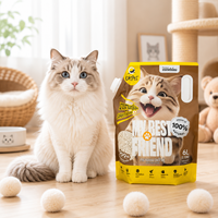 Pasir Kucing Bebas Debu, Menggumpal, Ringan 6L 7L, Pasir Kucing Tofu 1.5mm, Biodegradable, Pengontrol Bau, Dapat Dibuang di Toilet