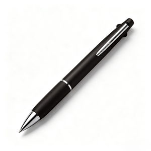 Stylo bille rétractable trois couleurs avec grip en caoutchouc, pointe plaquée laiton, recharges remplaçables SXR8007, multicolore, pour écriture au bureau - Product Image 3