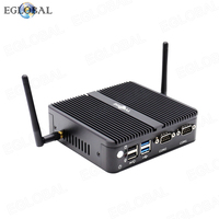 Mini PC EGLOBAL Intel Celeron J5005 de Cuatro Núcleos, Doble LAN, Doble COM, Windows 10 Home/Student, 7x24 Sin Ventilador, AES-NI, SSD, Nueva Memoria RAM DDR4