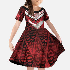 Personalizado <span class=keywords><strong>Tonga</strong></span> Rugby Tribal <span class=keywords><strong>Tattoo</strong></span> Kid Vestido de manga corta Mate Ma'a <span class=keywords><strong>Tonga</strong></span> Vestido para niños - Product Image 3
