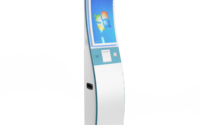 Kiosque de libre-service d'écran tactile de totem de paiement de commande d'affichage à cristaux liquides avec le scanner de code barres
