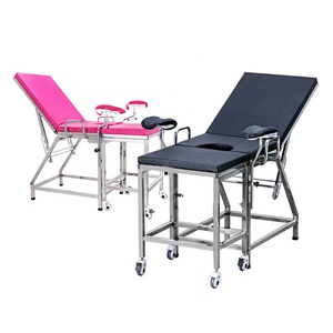 Cama de entrega de acero inoxidable, mesa de entrega de ginecología obstétrica, silla de examen ginecológico, soporte de respaldo ajustable - Product Image 4