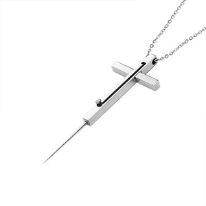 Cross Necklace Stainless Steel 95x54mm Multi Function Survival Tool With Chain - Product Image 3