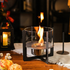 Nuevo Diseño de Mini Chimenea de Patio, <span class=keywords><strong>Brasero</strong></span> Portátil de Acero Inoxidable para Mesa, <span class=keywords><strong>Brasero</strong></span> de Etanol sin Humo con Decoración de Adoquines - Product Image 4