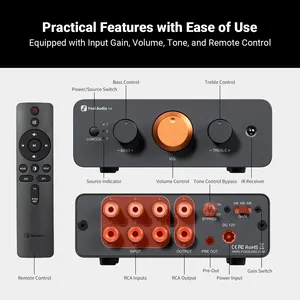 เครื่องขยายเสียง P4ระบบ Fosi: อินพุต<span class=keywords><strong>3</strong></span> RCA, swappable op-amps, eq/bypass, การควบคุมเสียงแหลมและเสียงเบสสำหรับระบบเสียง - Product Image 3