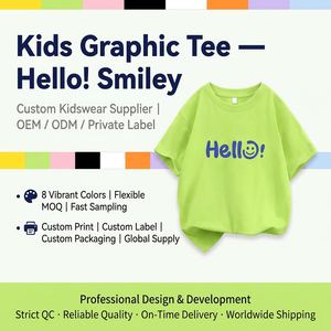<span class=keywords><strong>Camiseta</strong></span> de algodón para niños y niñas, <span class=keywords><strong>camiseta</strong></span> de verano con estampado de sonrisa, <span class=keywords><strong>camiseta</strong></span> informal suave de manga corta, ropa moderna para niños MZJ - Product Image 1