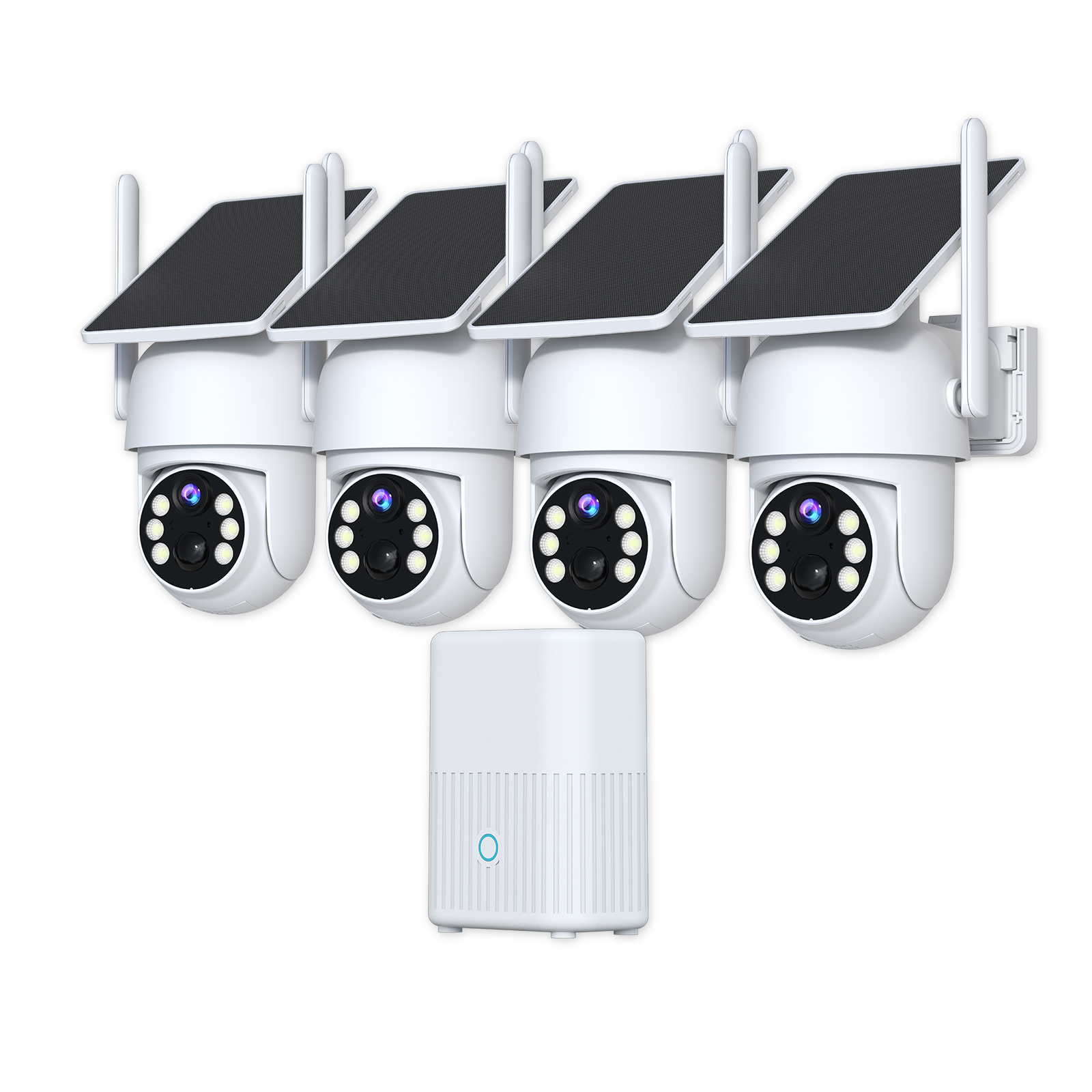 Wireless Solar-Powered Security Camera Kit (4CH) 4MP Full Color Night Vision IP65 Waterproof 2-Way Audio Outdoor · image 6