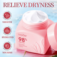 Crème hydratante apaisante à l'aloe vera rose SADOER 98%, acide hyaluronique, niacinamide, réparation de la barrière cutanée, hydratation, anti-dessèchement, crème pour le visage 50g