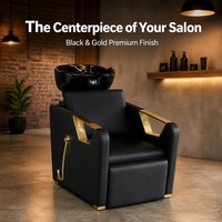 Fauteuil de lavage moderne et durable en PVC avec bac et cuvette, mobilier de salon marron