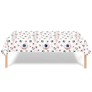 Assiettes en papier, nappes et couverts jetables à thème Halloween avec yeux effrayants, ensemble de 60 à 80 pièces, décorations de fête - Product Image 5