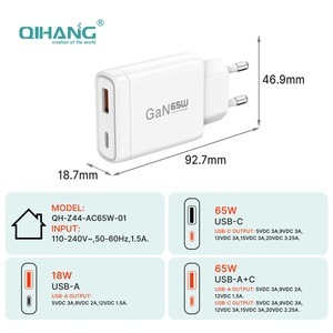 <span class=keywords><strong>Chargeur</strong></span> <span class=keywords><strong>portable</strong></span> GaN 65W avec charge rapide PD/QC3.0, C/CC/AC, adapté aux téléphones mobiles, tablettes et ordinateurs portables - Product Image 6