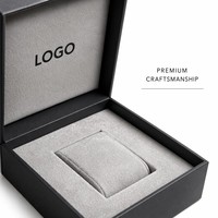Boîtes à montres en carton rigide noir de luxe, emballage OEM, présentoir de cadeaux avec logo personnalisé, Scatola Orologio