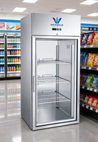 Vitrine Réfrigérée Verticale en Acier Inoxydable pour Fruits, Compresseur Monté en Haut, Vitrine Commerciale pour Légumes, Refroidissement par Air, Sans Givre