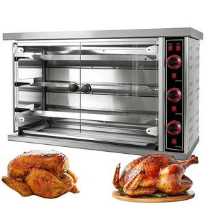 Four à rôtisserie au gaz commercial HELAXEN, grill en acier inoxydable, broche rotative, plage de température de 0 à 400 degrés pour les restaurants et les hôtels - Product Image 1