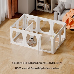 新款跨境宠物透明围栏室内狗笼中小型犬比熊犬围栏防逃隔间 - Product Image 3