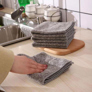 Essuie-vaisselle en microfibre corail 25x25 30x30 cm gris rectangulaire séchage rapide pour cuisine - Product Image 3