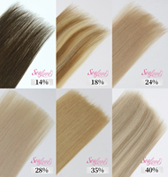 Extensions de cheveux 100% naturels vierges, tissage à trous, extensions papillon XO, trame avec trous, double épaisseur, pointes épaisses