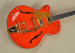 Guitare électrique semi-hollow Flyoung Orange, 6 cordes, pour gaucher - Product Image 2