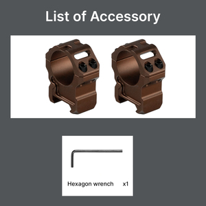 Anneaux de montage en aluminium BANGBANG pour tube de 1 pouce, hauteur centrale de 1,0 pouce avec vis double rangée (marron) - Product Image 5