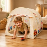 Tente de jeu pour enfants Kenpuaz, type tube monocouche, structure en acier, tissu polyester, utilisation en intérieur, unisexe, couleur neutre pour tout-petits
