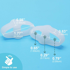 Lot de 12 correcteurs d'hallux valgus, séparateurs d'orteils avec 2 boucles, espaceur pour gros orteil adapté aux hallux valgus et aux orteils superposés (blanc) - Product Image 4