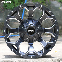 Jantes de voiture en aluminium monobloc EVOR forgées en Chine, pour tout-terrain, 16, 17, 18, 20, 22 pouces, couleur noir et argent
