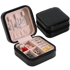 WEIMEI Hot Sale New Travel Leather Jewelry Organizer Storage Ring <b>Earring</b> Necklace Packaging Zipper Bag Jewellery <b>Gift</b> <b>Box</b> - Product Image 2