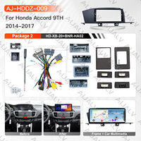 Lecteur multimédia automobile Aijia pour Honda Accord 9e génération (2014-2017) LHD, écran 12,3 pouces, kit complet avec faisceau de câblage et cadre de tableau de bord