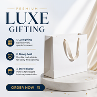 Sacs en papier cadeau de luxe en gros, sacs en papier sans poignée pour cosmétiques et produits de beauté, sacs fourre-tout blancs haut de gamme avec poignées en ruban