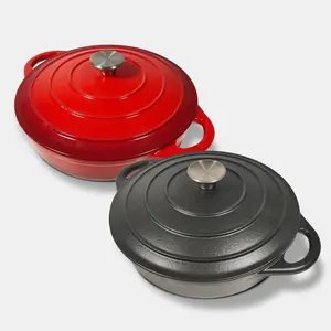 Nonstick Multi-Function Enamel Cast Iron Casserole Dish With Lid