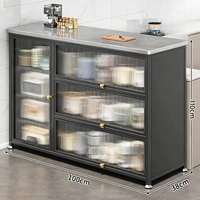 Meuble de rangement de cuisine autoportant en acier, étagère multi-niveaux multifonctionnelle pour casseroles et bols