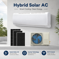 Système solaire hybride AC 9000-24000 Btu avec technologie onduleur, Wi-Fi intégré, climatiseur split hybride solaire AC/DC avec pompe à moteur