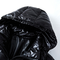 Meilleure Vente Manteaux Doudounes Homme Hiver Personnalisés Logo Fermeture Éclair Plaine Vides Surdimensionnés Épais Luxueux Sportifs Haute Brillance