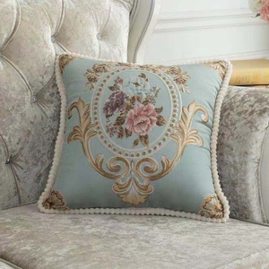 Housse de coussin jacquard florale européenne pour canapé, salon, chevet, dossier de bureau, protection lombaire, coussin de dossier, motif <span class=keywords><strong>boule</strong></span> - Product Image 6