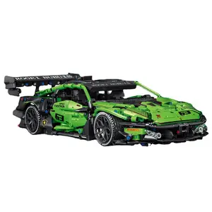 Caco c019 High-tech Machinery Group green sports car Assembled Building Blocks Bricks Model Children's Puzzle Toy