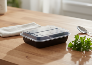 Jf Series 33oz Rectangular PP Container 3 Compartments Microwavable with Lid Modern Design Machine-Made for <b>Fridge</b> <b>Travel</b> Use - Product Image 2